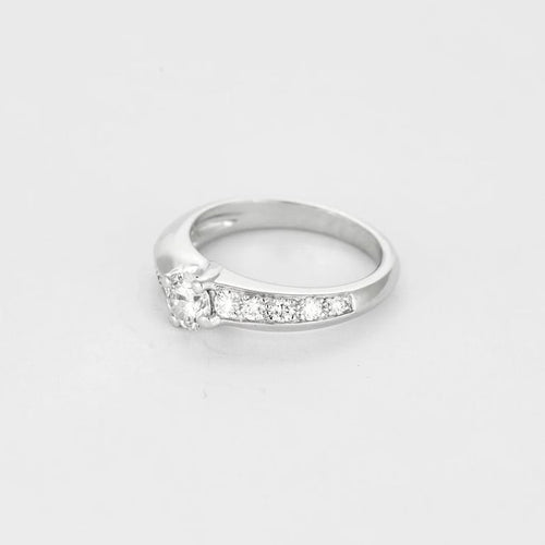 Bague 51.5 Solitaire - Bague en or blanc 750 et diamants taille brillant 58 Facettes LP1230/11