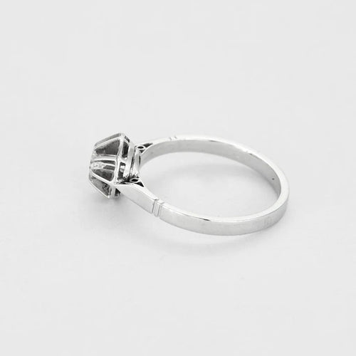 Bague 55.5 Solitaire - Bague en or blanc 18 carats avec diamant 58 Facettes LP1346/11