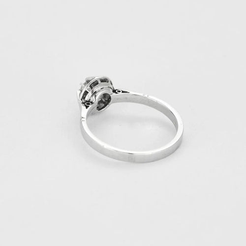 Bague 55.5 Solitaire - Bague en or blanc 18 carats avec diamant 58 Facettes LP1346/11