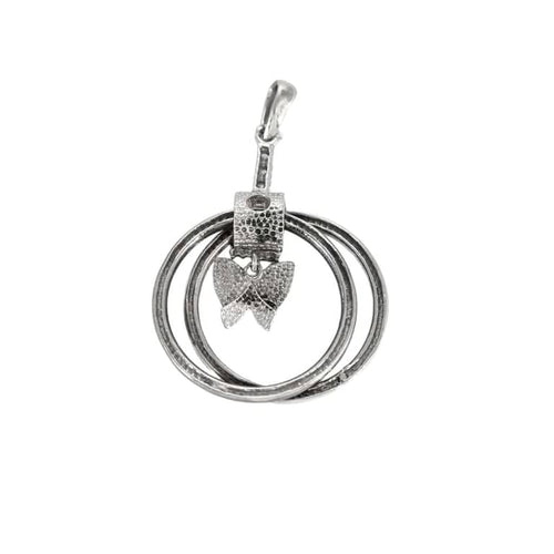 Pendentif Pendentif papillon encerclé en or blanc 18 carats et diamants 58 Facettes LP1306/17