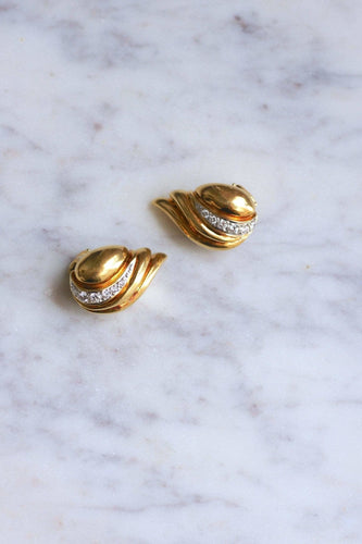 Boucles d'oreilles Boucles d'oreilles clip flamme en or jaune 18kt et diamants 58 Facettes