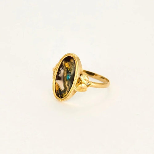 Bague 61 Bague jonc en or jaune 750 et émaux de Limoges 58 Facettes LP1273/BET