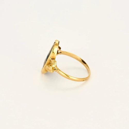 Bague 61 Bague jonc en or jaune 750 et émaux de Limoges 58 Facettes LP1273/BET