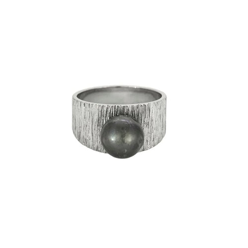 Bague 49 Bague jonc en or blanc 18 carats avec perle d’Akoya 58 Facettes LP1226/14