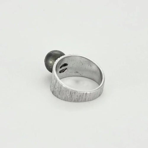 Bague 49 Bague jonc en or blanc 18 carats avec perle d’Akoya 58 Facettes LP1226/14