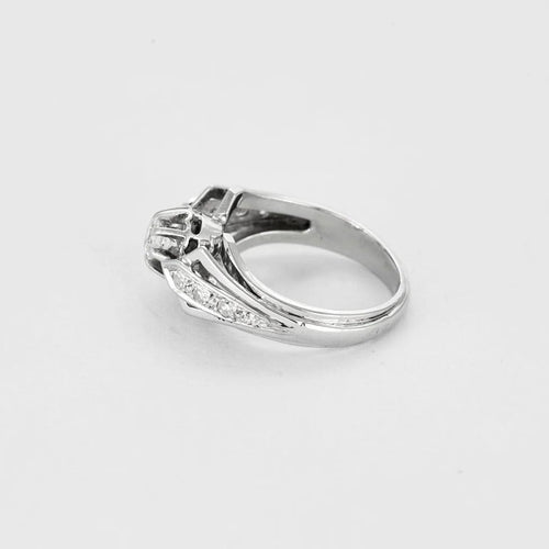 Bague 48 Solitaire - Bague tank en platine et diamants 58 Facettes LP1232/12