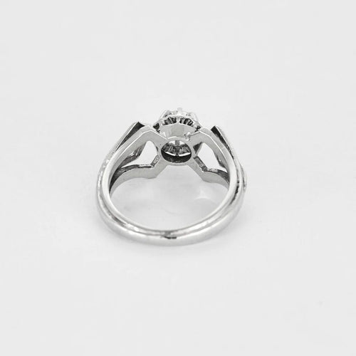 Bague 48 Solitaire - Bague tank en platine et diamants 58 Facettes LP1232/12