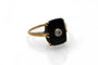Bague 55 Bague Art déco en or jaune 14 carats, onyx et diamant 58 Facettes 11843