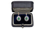 Boucles d'oreilles Boucles d'oreilles rosace anciennes en or 14 carats et tsavorites 58 Facettes 9715A