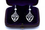 Boucles d'oreilles Boucles d'oreilles Art nouveau pendantes en or blanc 14 carats et diamants 58 Facettes 9850