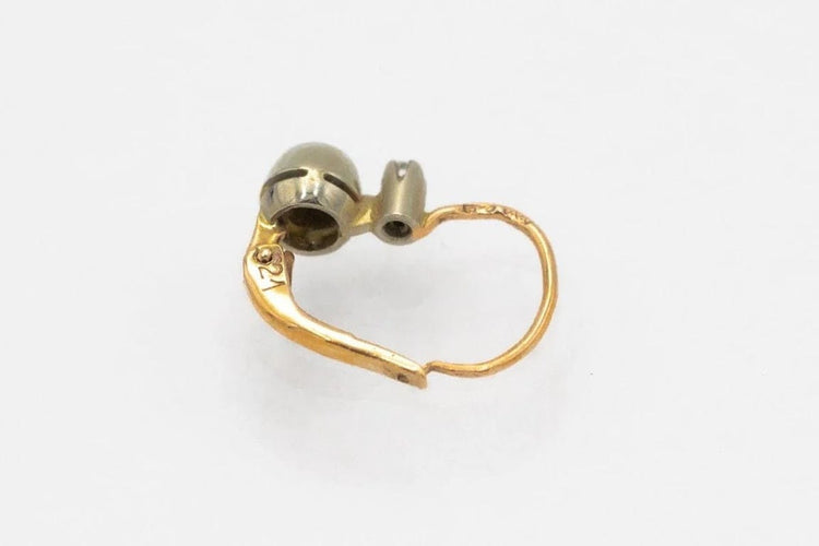 Boucles d'oreilles Boucles d'oreilles en or jaune 14 carats avec diamants taille ancienne 58 Facettes 10190-4