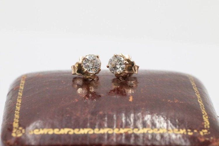Boucles d'oreilles Boucles d'oreilles diamants taille ancienne en or jaune 58 Facettes 11203