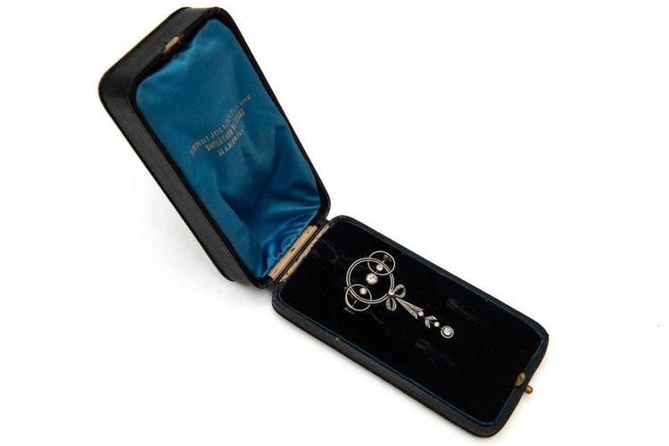 Broche Broche Art déco en or jaune, platine et diamants 58 Facettes 9456