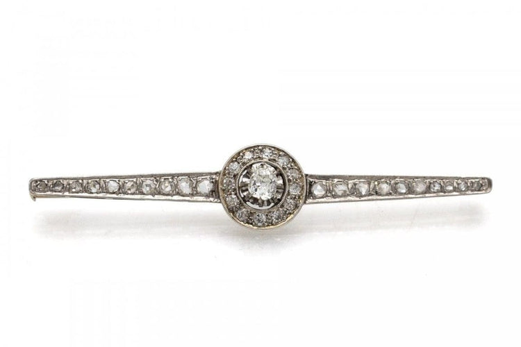 Broche Broche ancienne en or 18 carats et diamants, début XXe siècle 58 Facettes 9856