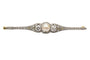 Broche Broche en or jaune 18 carats et platine avec diamants 0,95 ct et perle 58 Facettes 10611