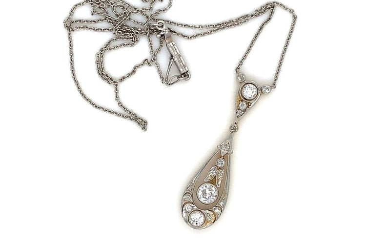 Collier Collier Art déco en or jaune 18 carats avec diamants 0,50 ct 58 Facettes 10713