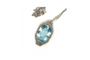 Pendentif Art déco - Pendentif en platine et or blanc 14 carats, aigue-marine et diamants 58 Facettes 11467