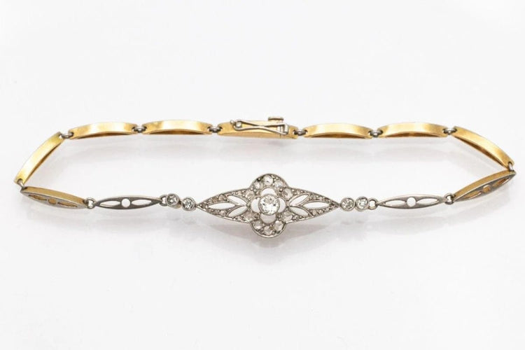 Bracelet Bracelet début XXe en or jaune, platine et diamants 58 Facettes 10584