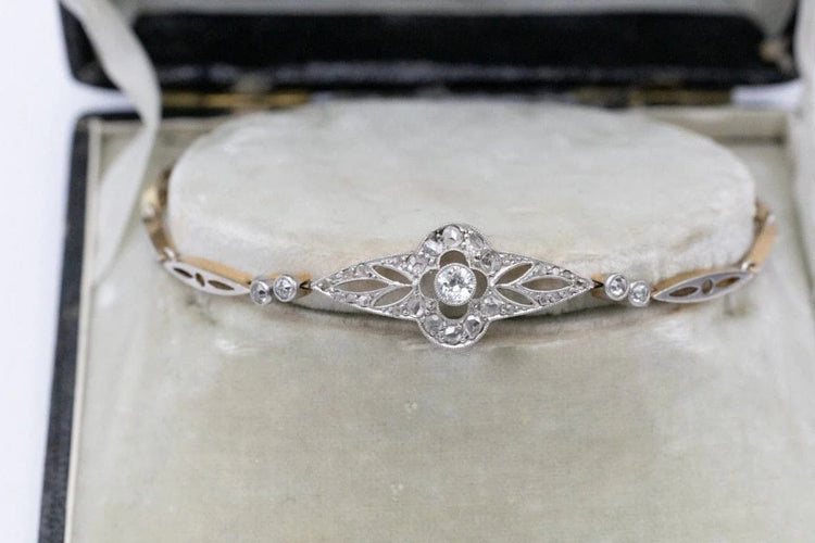 Bracelet Bracelet début XXe en or jaune, platine et diamants 58 Facettes 10584