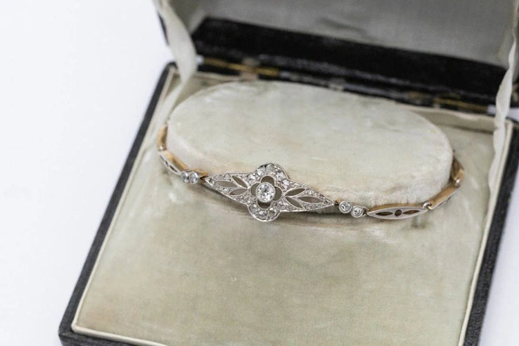 Bracelet Bracelet début XXe en or jaune, platine et diamants 58 Facettes 10584