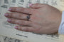 Bague 54 Bague en or blanc 750 avec saphir bleu, milieu du XXe siècle 58 Facettes TP10