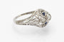 Bague 54 Bague Art déco en or blanc avec diamants et saphirs synthétiques 58 Facettes 9816
