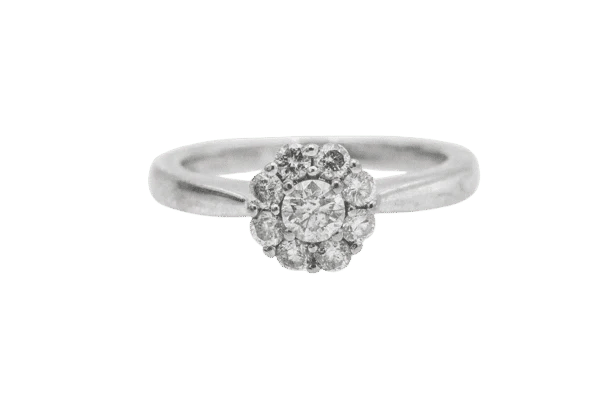 Bague Bague fleur en or blanc 18 carats et diamants 58 Facettes 10322