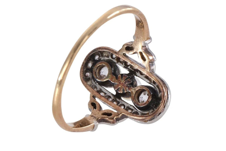 Bague 53 Bague Art nouveau en or, platine, perle et diamants 58 Facettes 10077