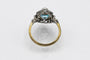 Bague 55 Art Déco - Bague en or jaune, platine, aigue-marine et diamants 58 Facettes 9831