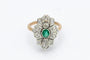 Bague 54 Bague ancienne en or jaune, argent, diamants et émeraude 58 Facettes 9897
