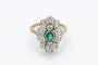 Bague 54 Bague ancienne en or jaune avec diamants et émeraude 58 Facettes 9897