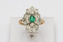 Bague 54 Bague ancienne en or jaune, argent, diamants et émeraude 58 Facettes 9897