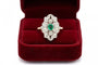 Bague 54 Bague ancienne en or jaune avec diamants et émeraude 58 Facettes 9897