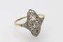 Bague 61 Bague Art déco en or jaune, platine et diamants 58 Facettes 10634
