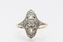 Bague 61 Bague Art déco en or jaune, platine et diamants 58 Facettes 10634