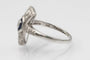 Bague 55 Bague Art déco en or blanc 14 carats avec diamants et saphirs 58 Facettes 10688