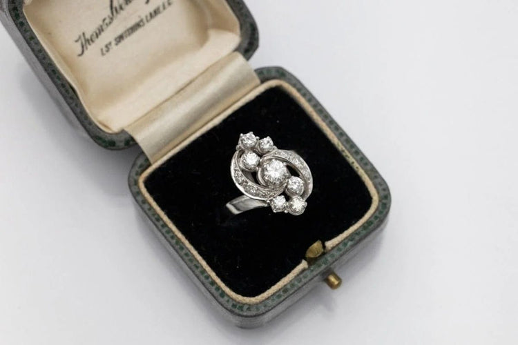Bague 53 Bague en or blanc 18 carats sertie de diamants 0,73 ct 58 Facettes 10829