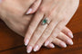Bague 58 Bague Art déco en or blanc 18 carats avec diamants et émeraude 58 Facettes 10969