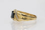 Bague 55 Bague vintage française en or jaune, saphir et diamants 58 Facettes 11258