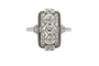 Bague 54 Bague Art déco en or blanc 14 ct et platine, diamants 58 Facettes KLD1