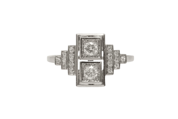 Bague 59 Bague Art déco en platine et diamants 58 Facettes 11327