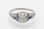 Bague Bague Art déco en platine sertie de diamants et saphirs synthétiques 58 Facettes 11324