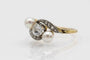 Bague 57 Bague vintage en or jaune et platine, diamants et perles 58 Facettes 11575
