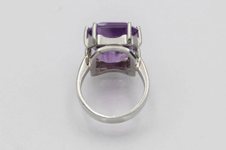 Bague 53 Bague en or blanc 14 ct avec améthyste 15,5 ct 58 Facettes 11488