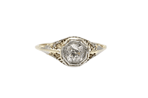 Bague 56 Bague solitaire ancienne en or 18 carats et diamant 0,75 ct 58 Facettes 11153