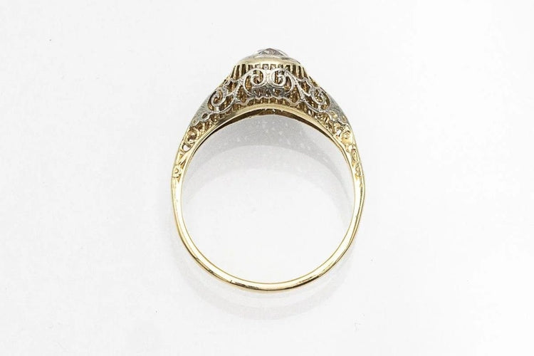 Bague 56 Bague solitaire ancienne en or 18 carats et diamant 0,75 ct 58 Facettes 11153