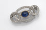 Broche Art Déco - Broche en or blanc, saphir cabochon et diamants 58 Facettes 10835