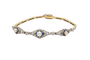 Bracelet Art déco - Bracelet en or jaune, platine, diamants, perles et saphirs synthétiques 58 Facettes 9530