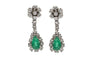 Boucles d'oreilles Boucles d’oreilles pendantes en or blanc 14 carats, émeraudes et diamants 58 Facettes 11569