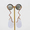 Boucles d'oreilles Boucles d’oreilles en or jaune 750, nacre, calcédoine et rubis 58 Facettes